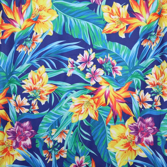 Caribbean Joe Tropical Floral Stretch Shift Dress Sleeveless Resort Beach Blue - Picture 11 of 12